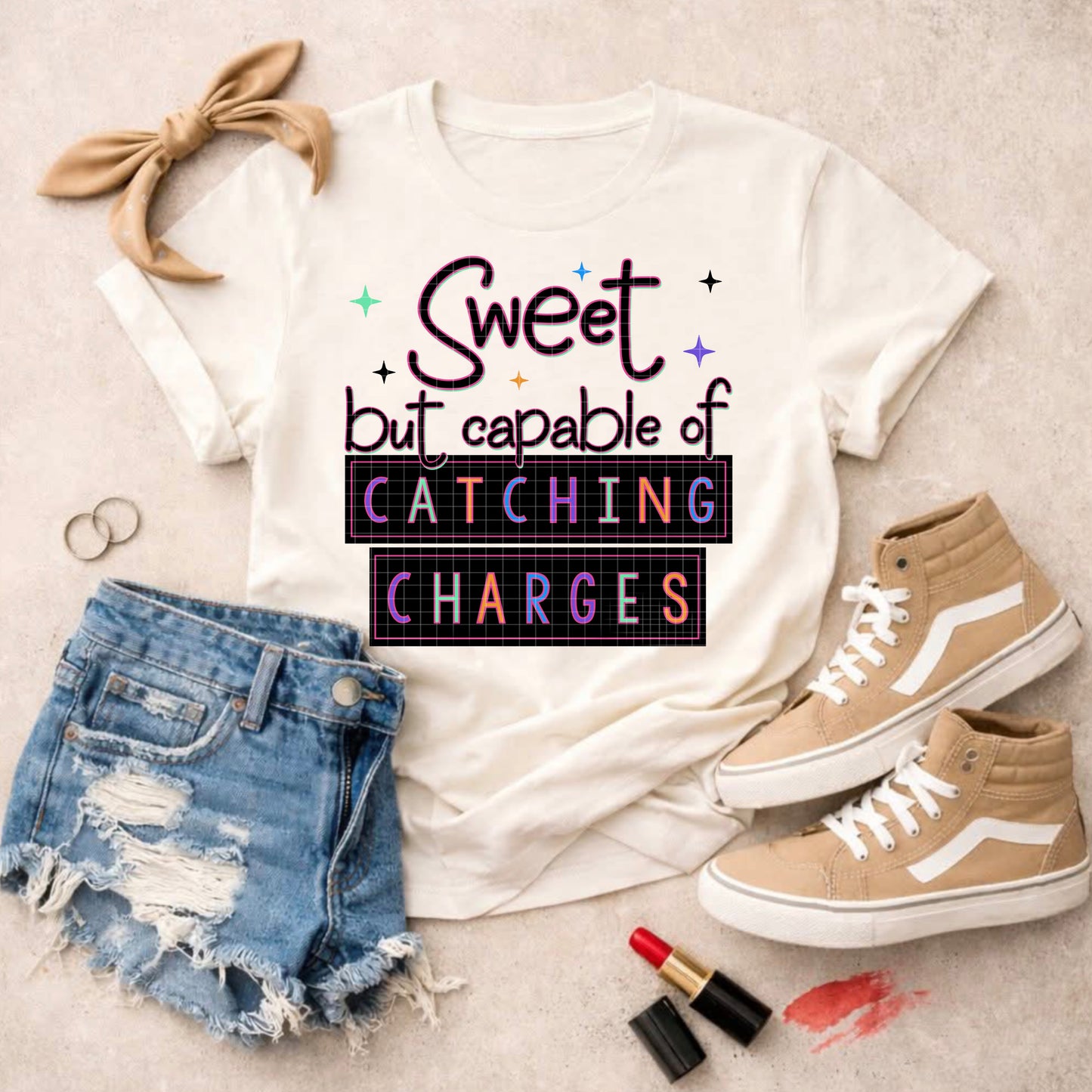SWEET BUT CAPABLE OF CATCHING CHARGES PNG DESIGN
