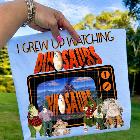 I GREW UP WATCHING THE DINOSAURS PNG DESIGN