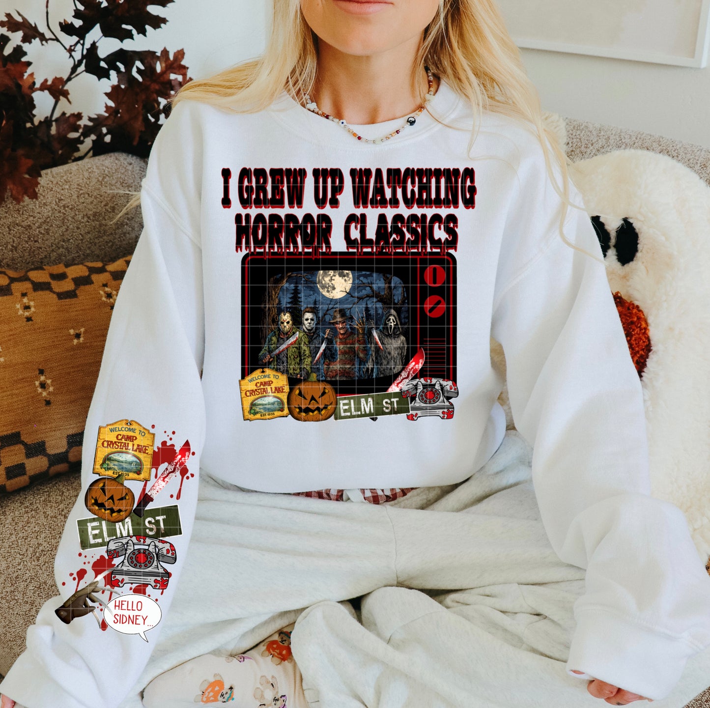 I GREW UP WATCHING HORROR CLASSICS PNG DESIGN