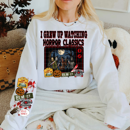 I GREW UP WATCHING HORROR CLASSICS PNG DESIGN