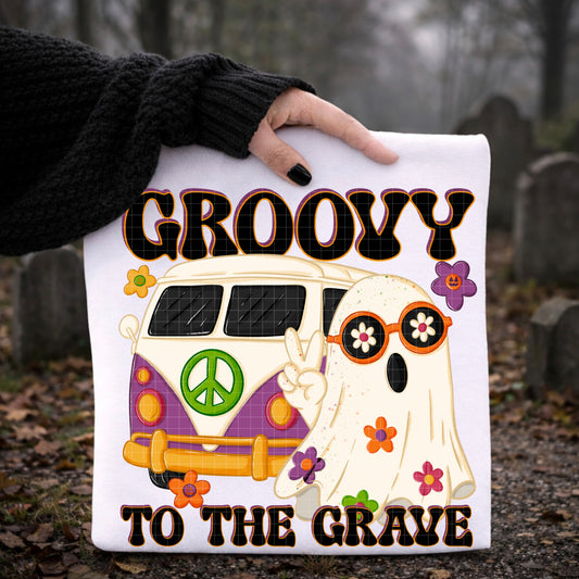 GROOVY TO THE GRAVE PNG DESIGN