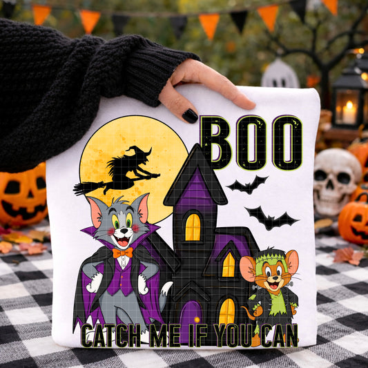 BOO CAT & MOUSE PNG DESIGN