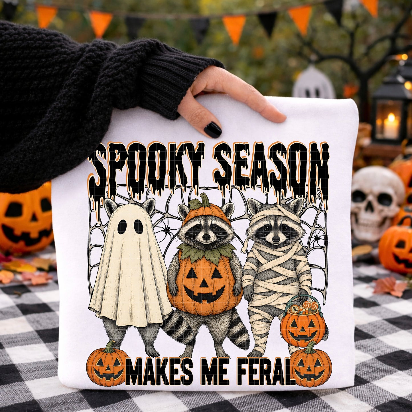 SPOOKY SEASON MAKES ME FERAL PNG DESIGN