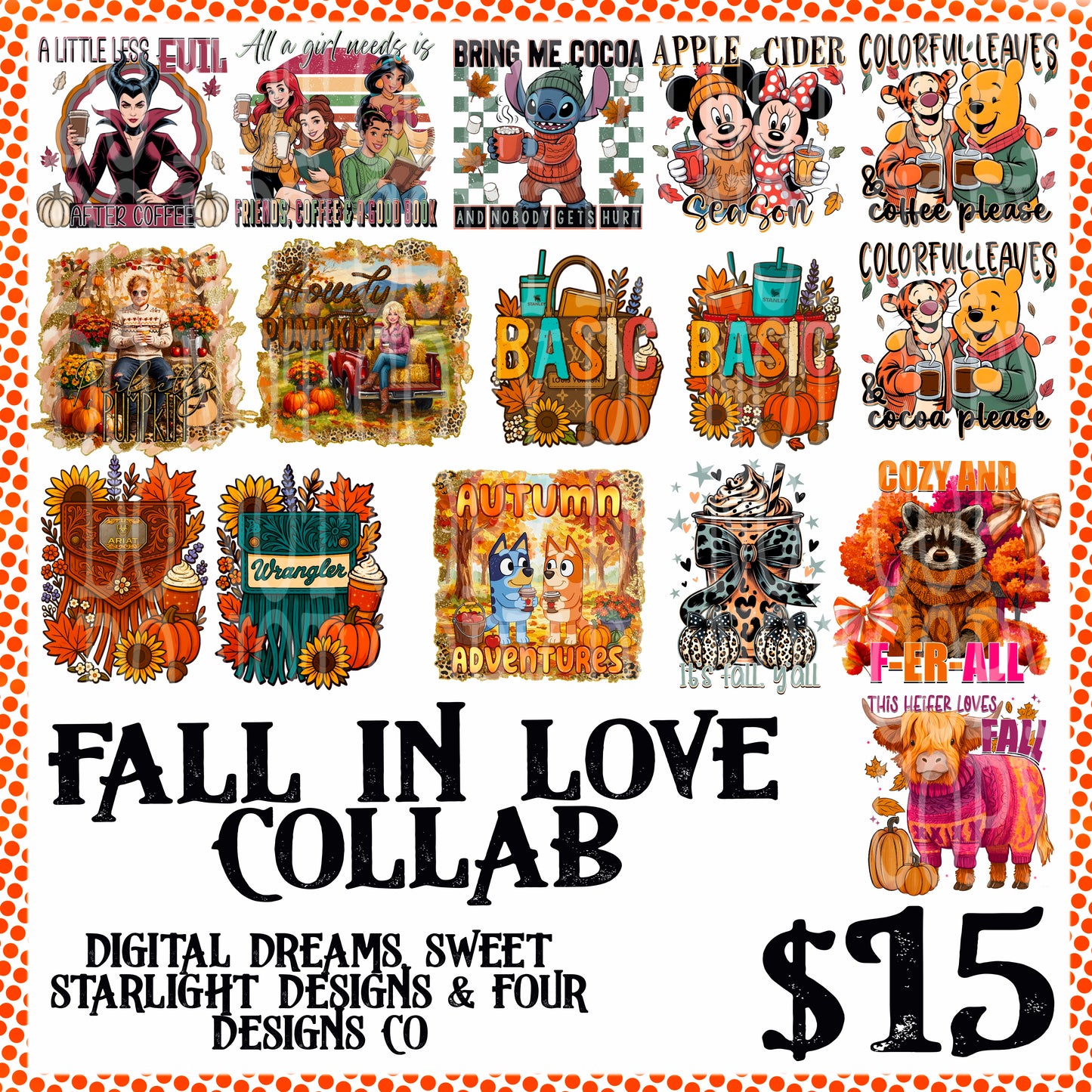 FALL IN LOVE COLLAB W/ SWEET STARLIGHT DESIGNS & FOUR DESIGNS CO