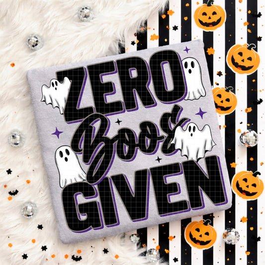 ZERO BOOS GIVEN PNG DESIGN