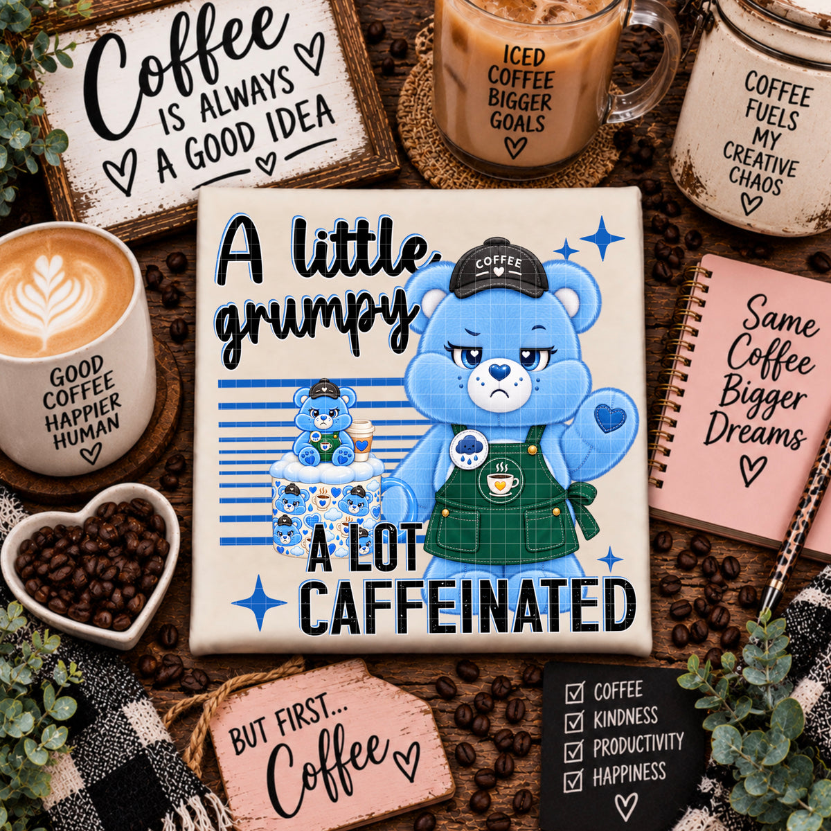 BLUE BEAR COFFEE PNG DESIGN