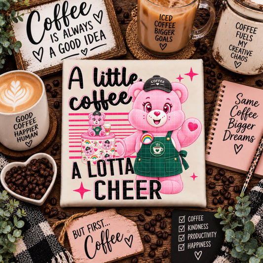 PINK BEAR COFFEE PNG DESIGN