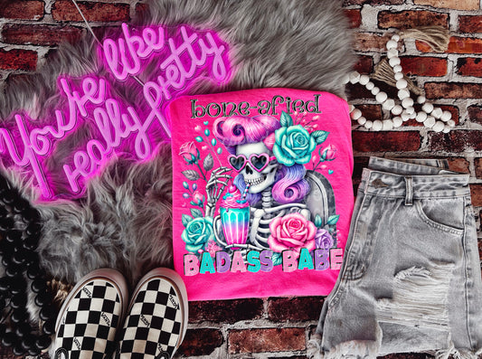 BONE-AFIED BADASS BABE PNG DESIGN