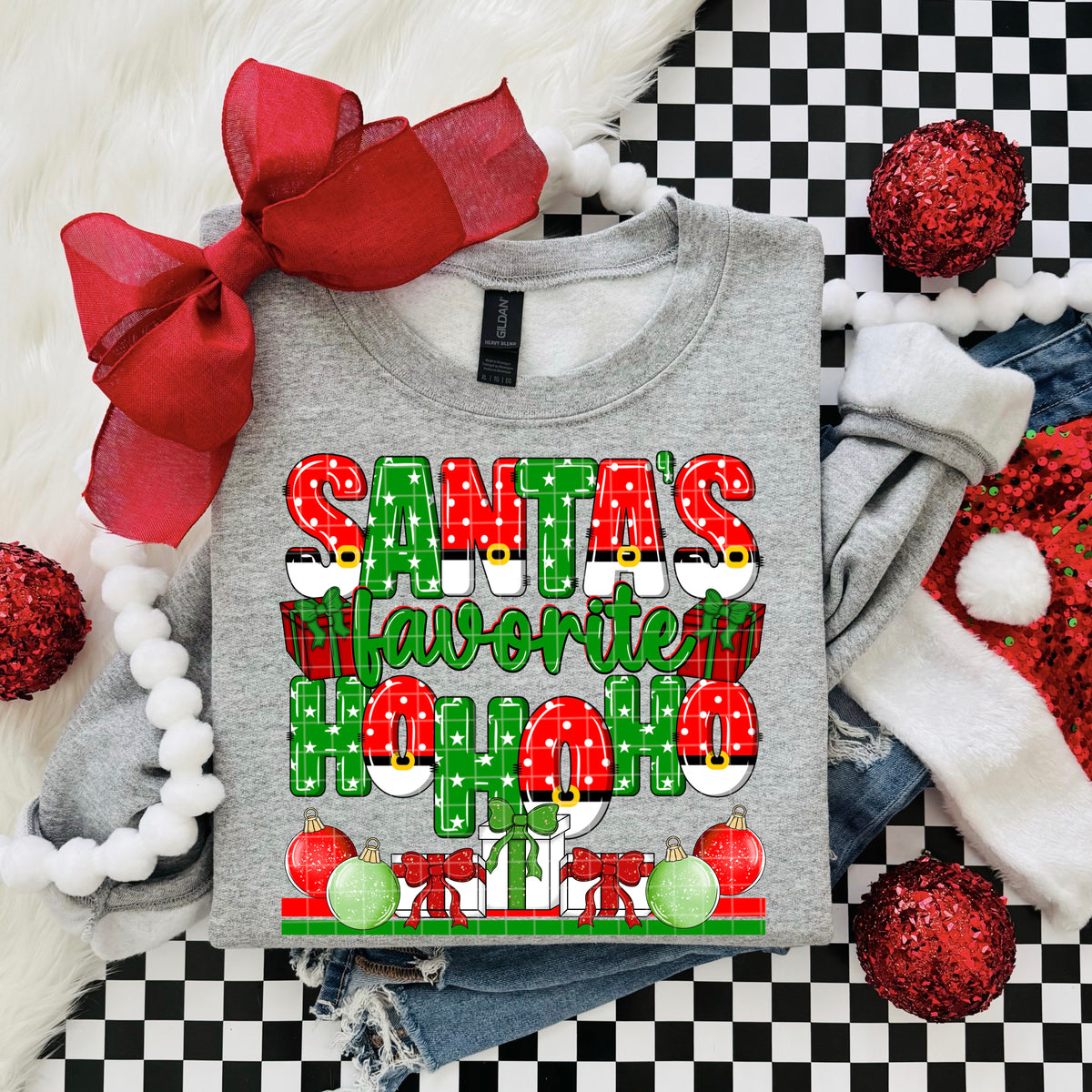 SANTA'S FAVORITE HO HO HO PNG DESIGN