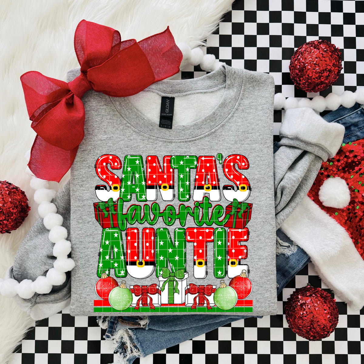 SANTA'S FAVORITE AUNTIE PNG DESIGN