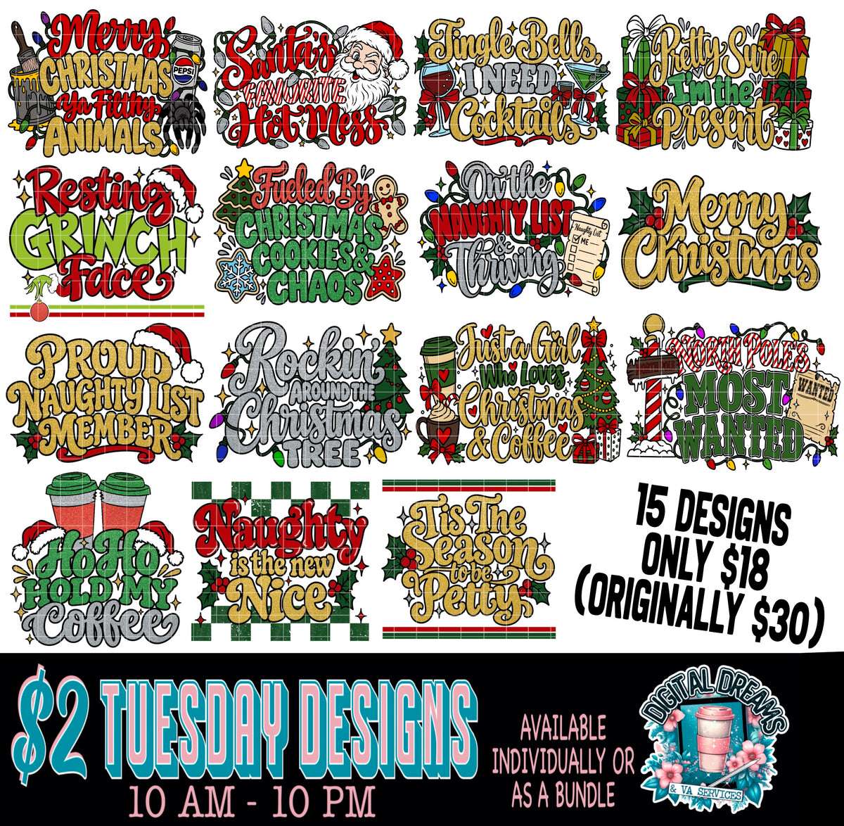 ALL I WANT FOR CHRISTMAS IS $2 DESIGNS BUNDLE