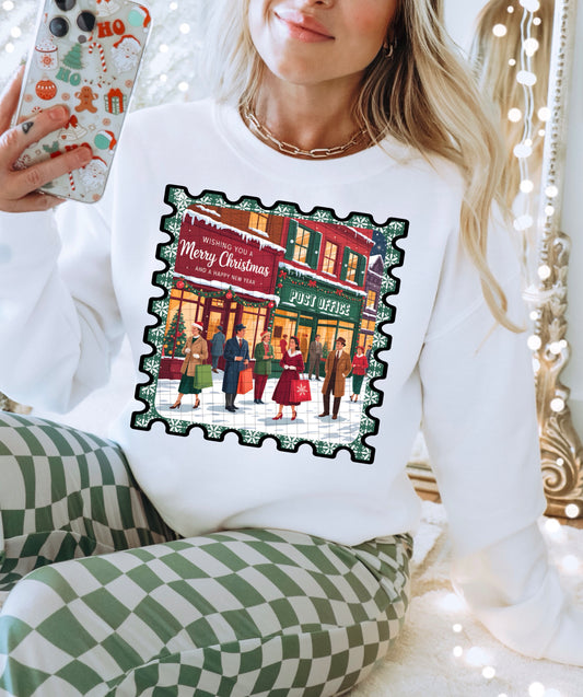 CHRISTMAS SHOPPING STAMP PNG DESIGN