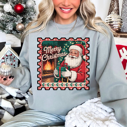 SANTA MERRY CHRISTMAS STAMP PNG DESIGN