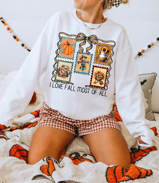 I LOVE FALL MOST OF ALL STAMPS PNG DESIGN