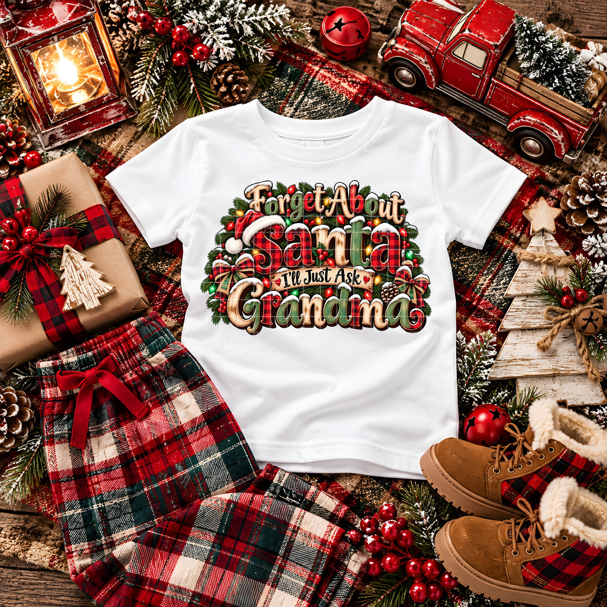 FORGET SANTA GRANDMA PNG DESIGN