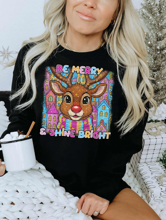 BE MERRY AND SHINE BRIGHT PNG DESIGN