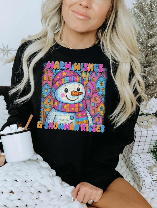 WARM WISHES AND SNOWMAN KISSES PNG DESIGN