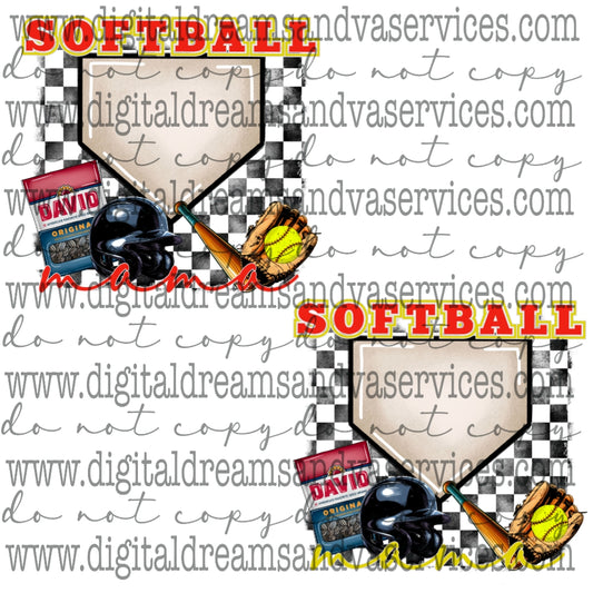 SOFTBALL MAMA PNG DESIGN