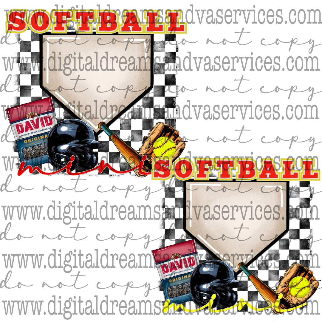 SOFTBALL MINI PNG DESIGN