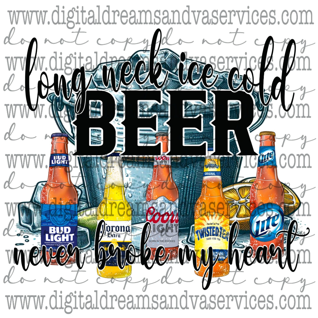 LONG NECK ICE COLD BEER PNG DESIGN