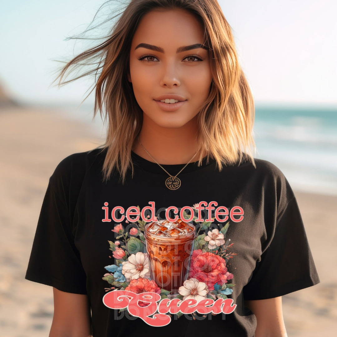 ICED COFFEE QUEEN PNG DESIGN