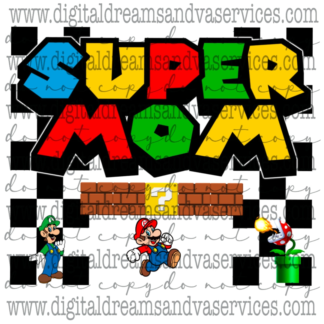 SUPER MOM PNG DESIGN