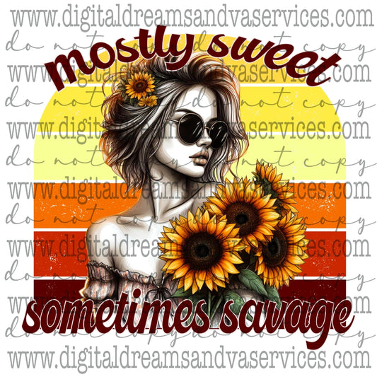 MOSTLY SWEET SOMETIMES SAVAGE PNG DESIGN