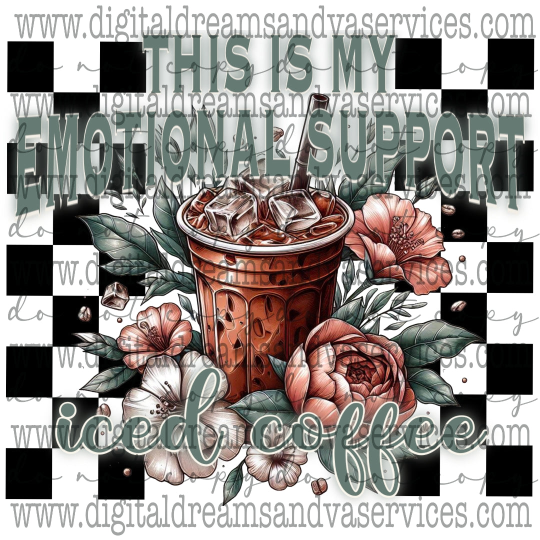 EMOTIONAL SUPPORT COFFEE PNG DESIGN