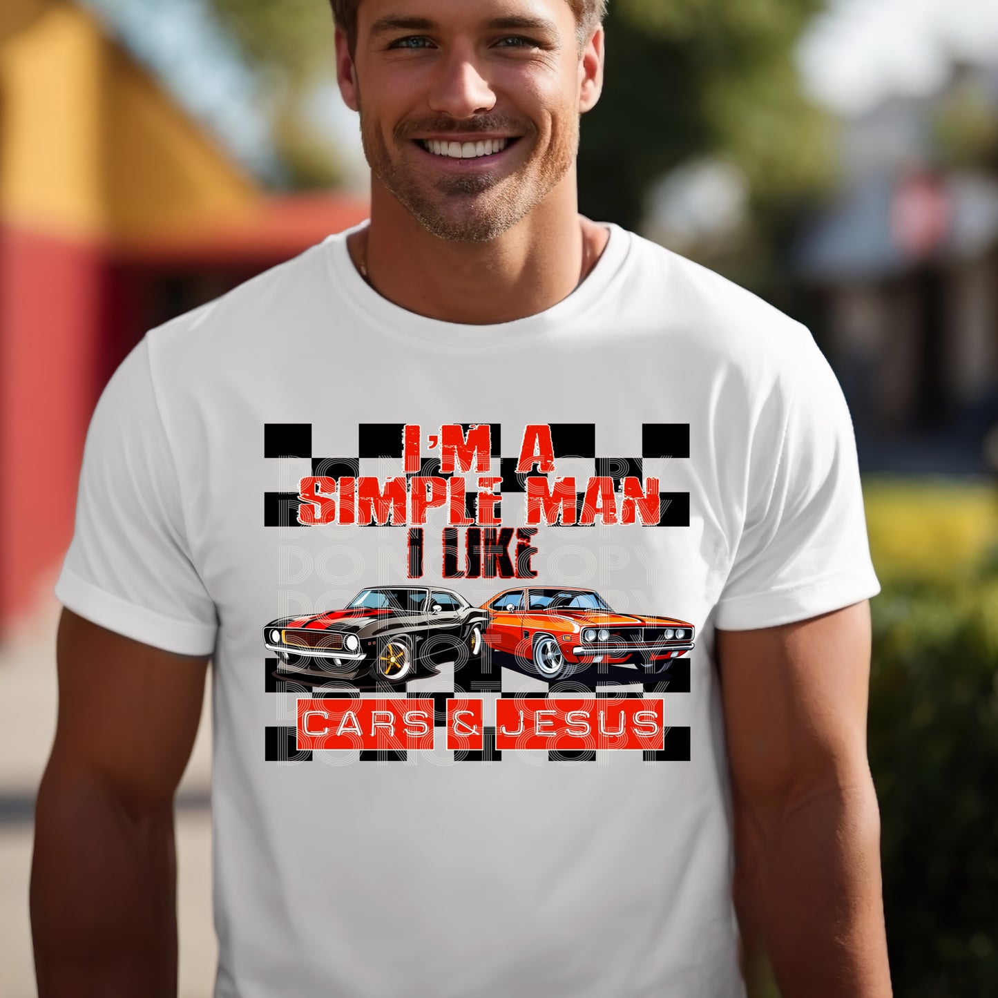 SIMPLE MAN CARS & JESUS PNG DESIGN