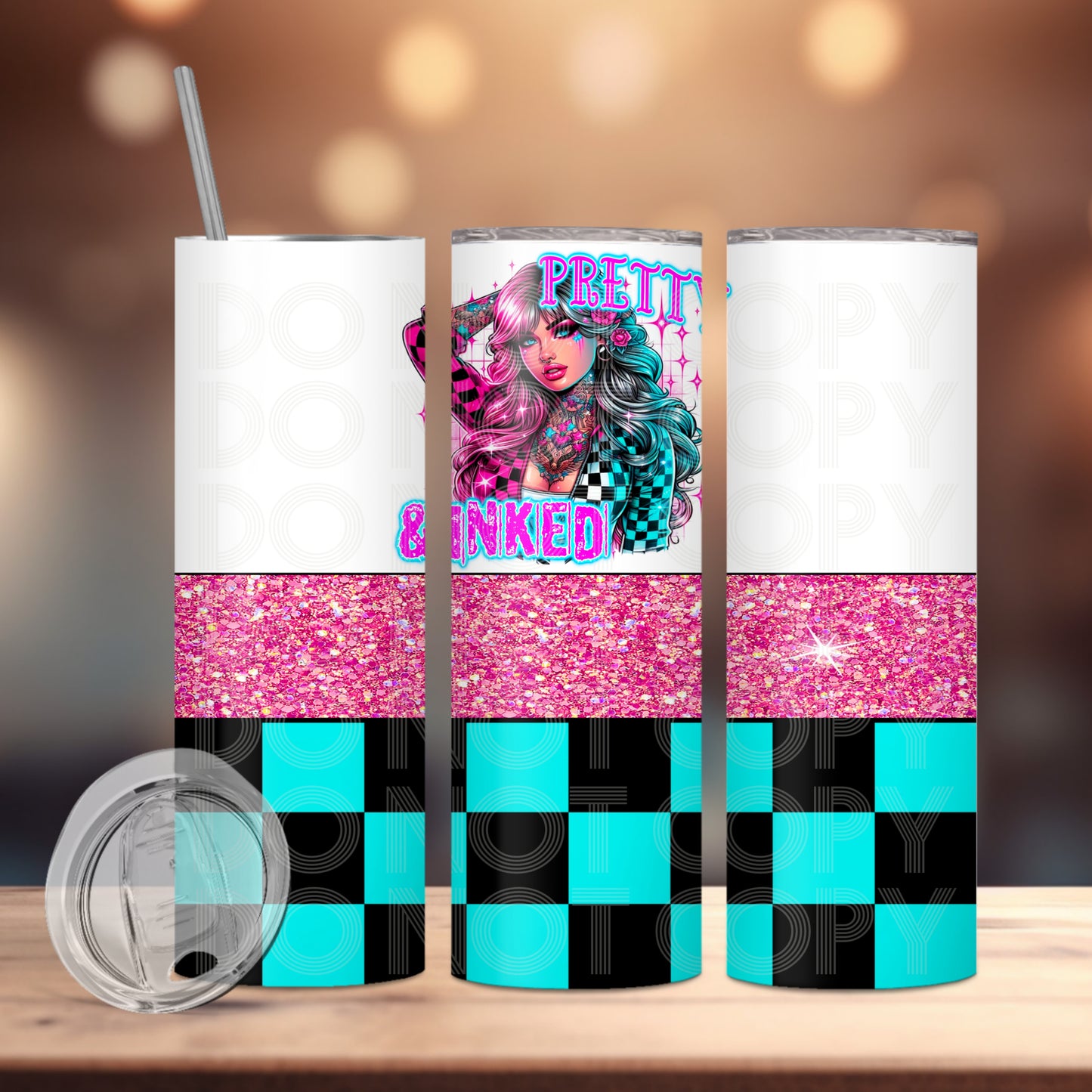 PRETTY & INKED TUMBLER PNG DESIGN