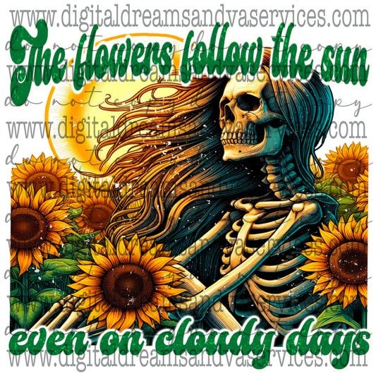 FLOWERS FOLLOW THE SUN PNG DESIGN