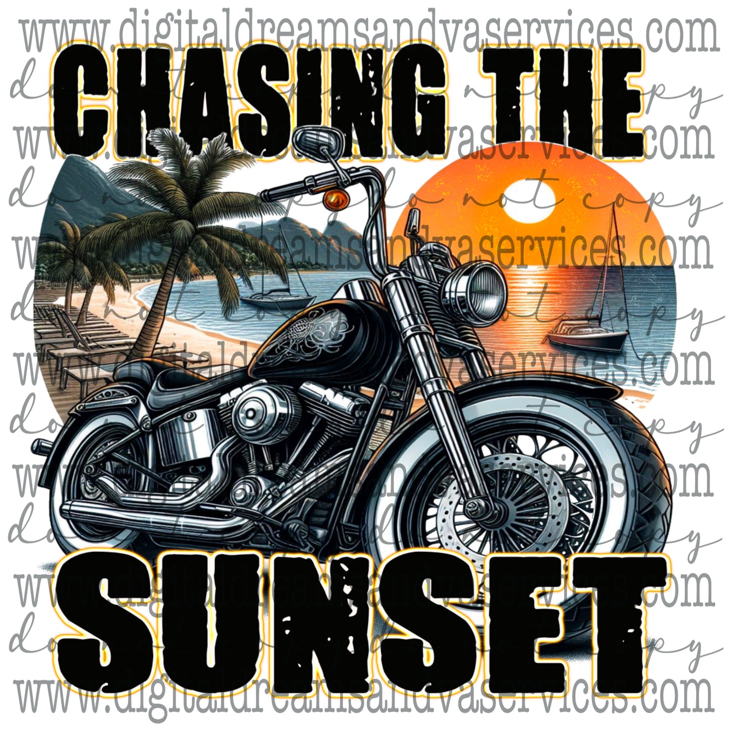 CHASING THE SUNSET PNG DESIGN