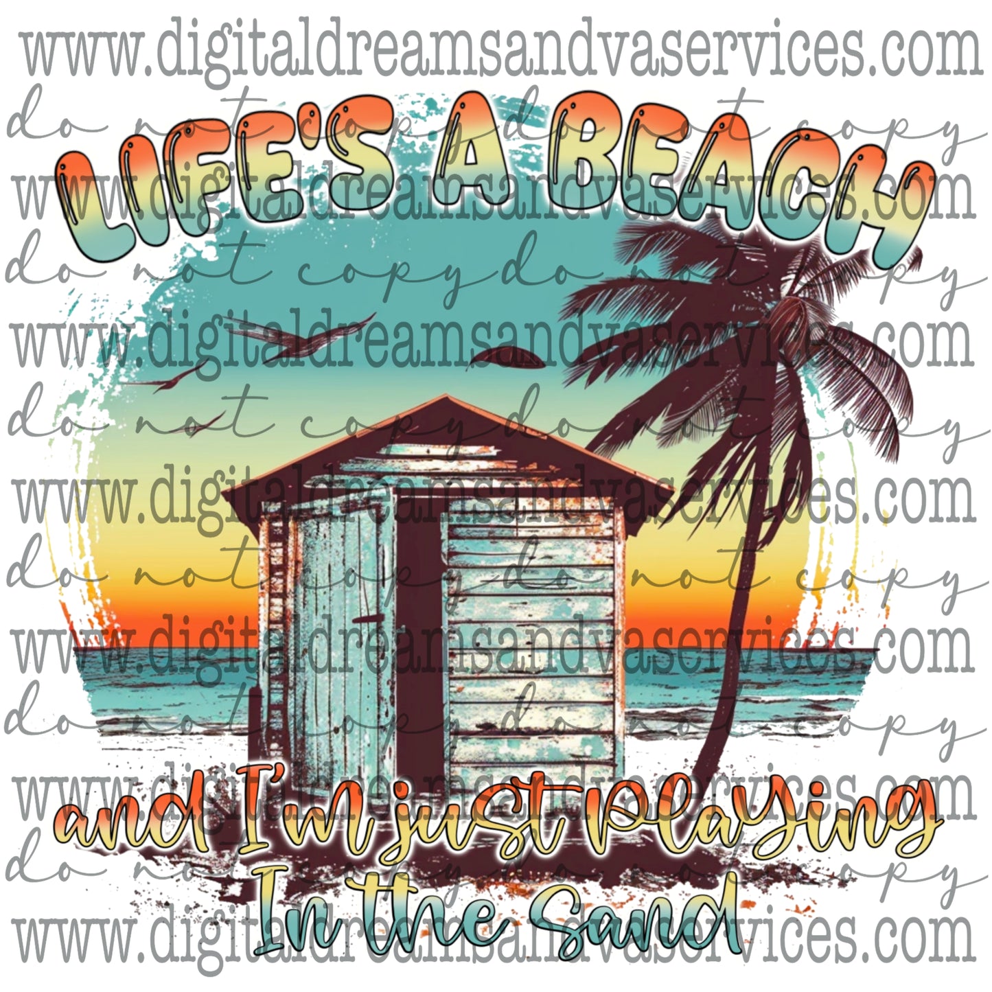 LIFE'S A BEACH PNG DESIGN