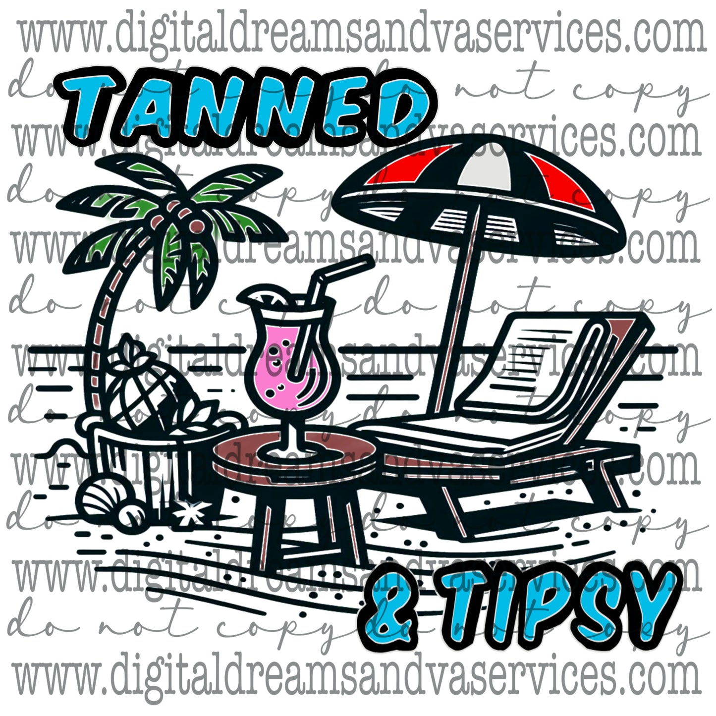 TANNED & TIPSY PNG DESIGN