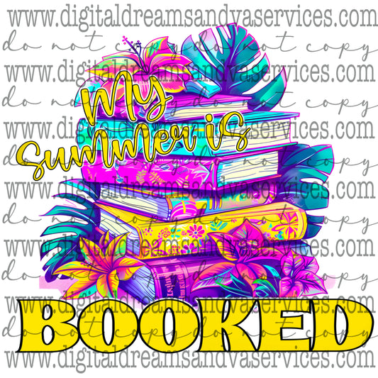 MY SUMMER IS BOOKED PNG DESIGN