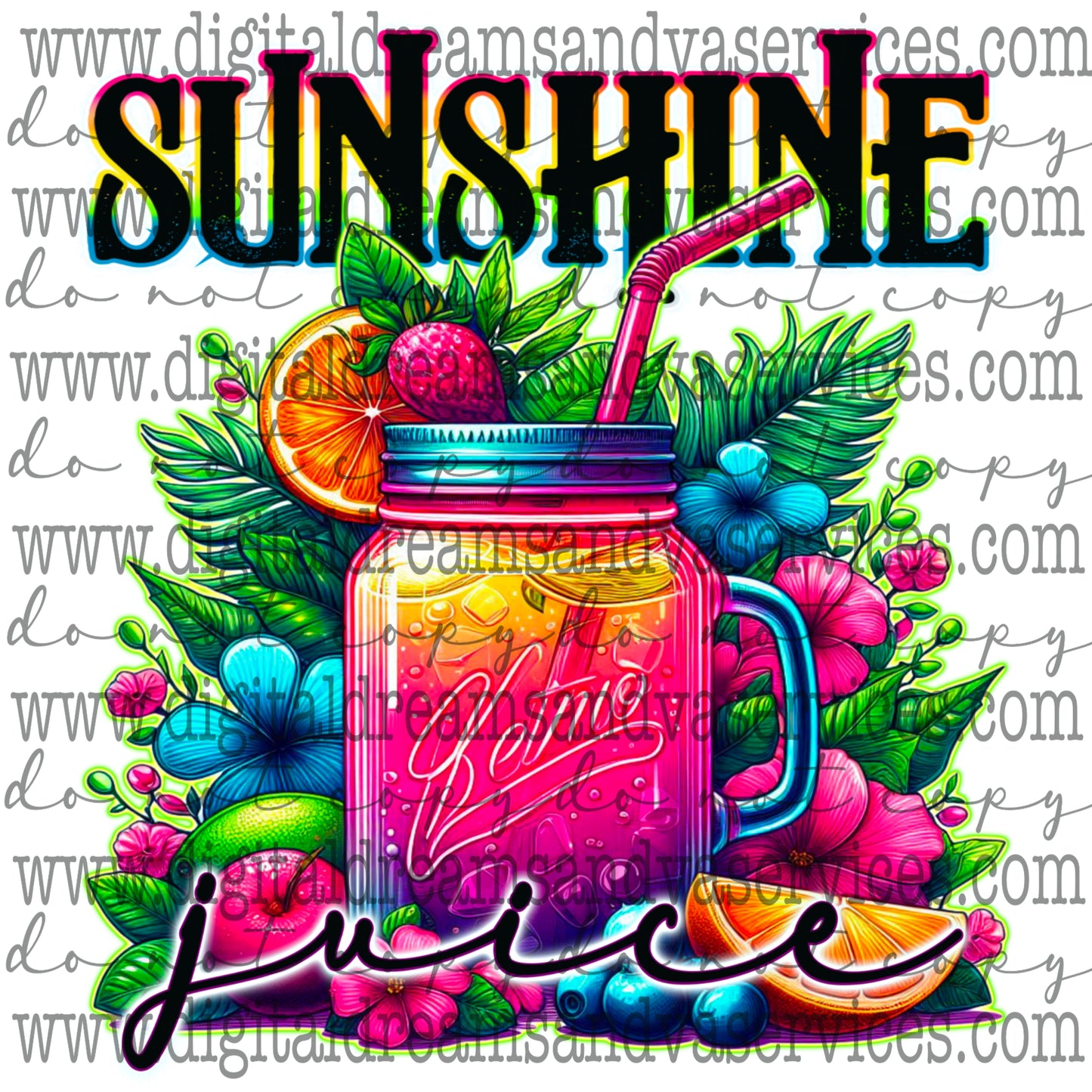 SUNSHINE JUICE PNG DESIGN