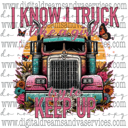 TRUCK LIKE A GIRL PNG DESIGN