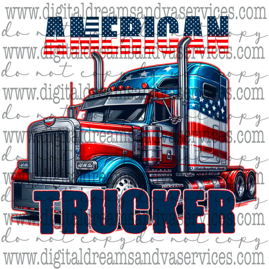 AMERICAN TRUCKER PNG DESIGN