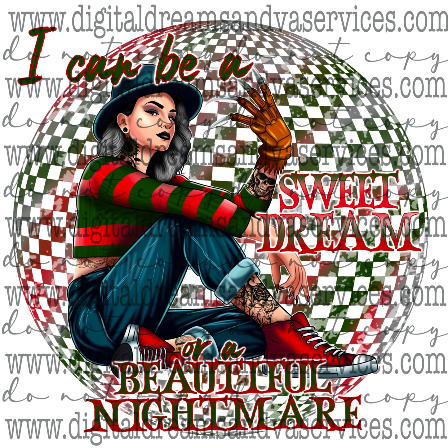 BEAUTIFUL NIGHTMARE PNG DESIGN