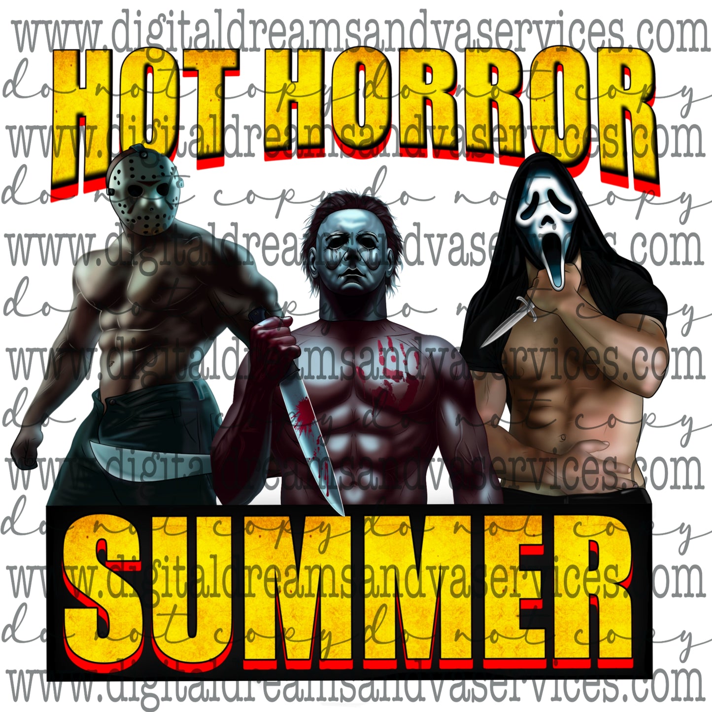 HOT HORROR SUMMER PNG DESIGN