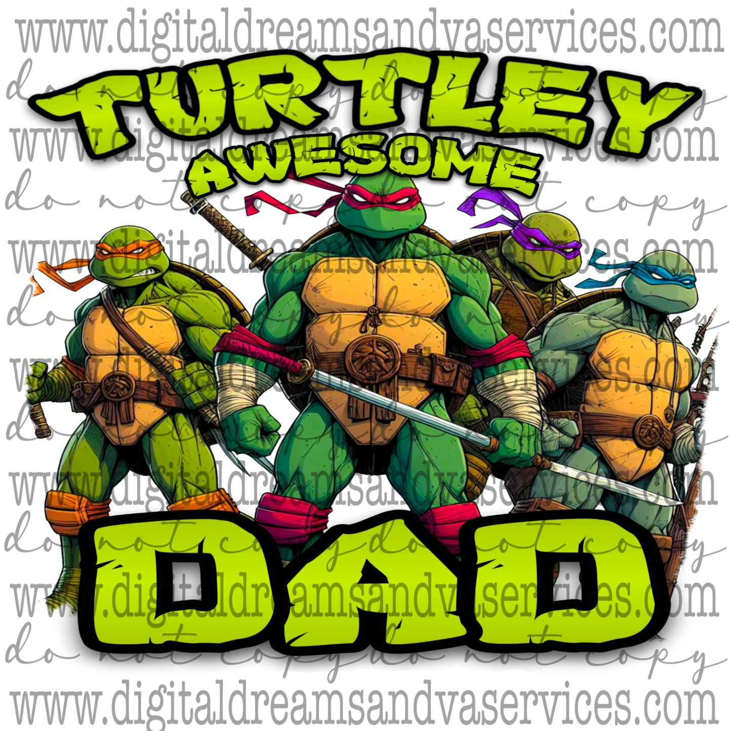 TURTLEY AWESOME DAD PNG DESIGN