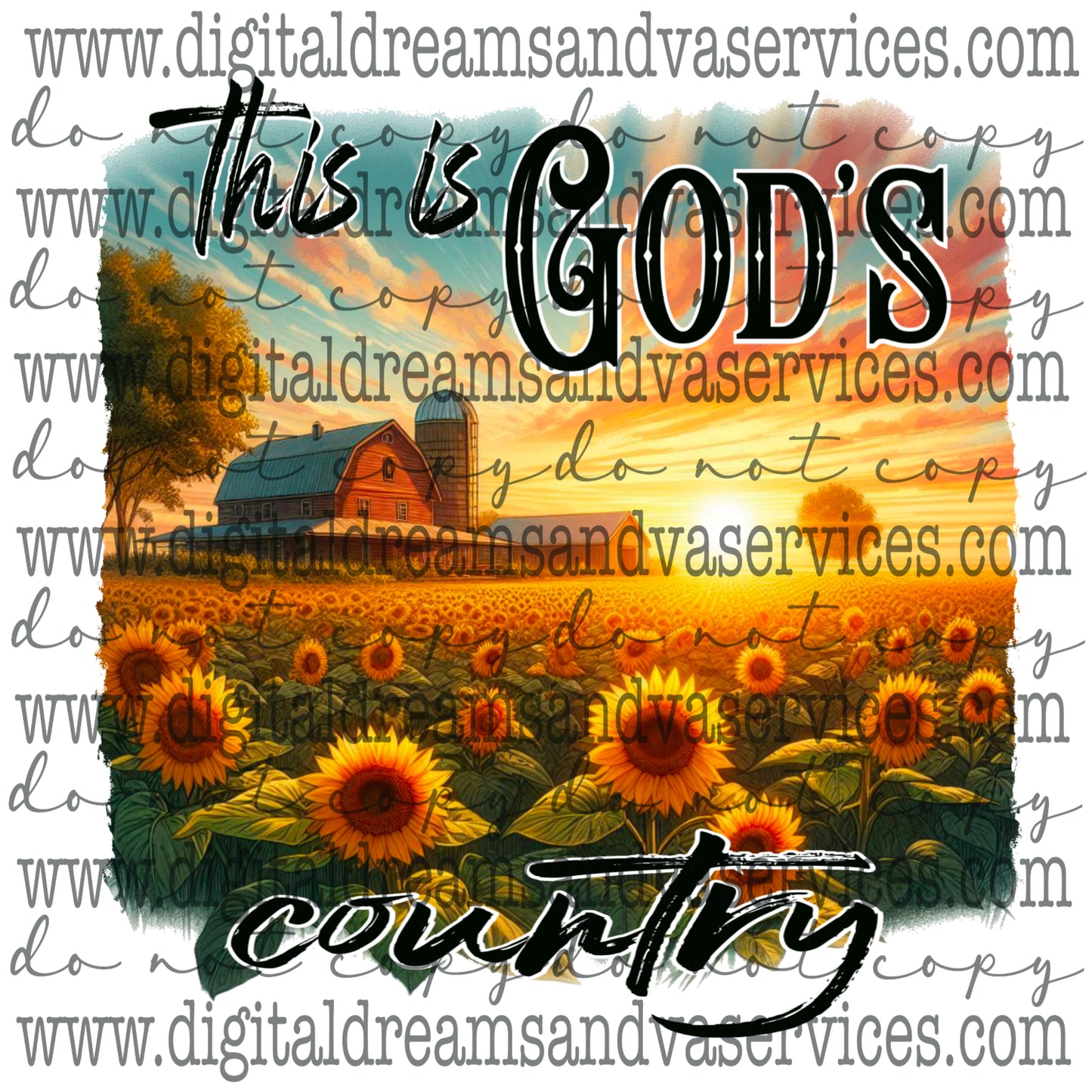 THIS IS GOD'S COUNTRY PNG DESIGN