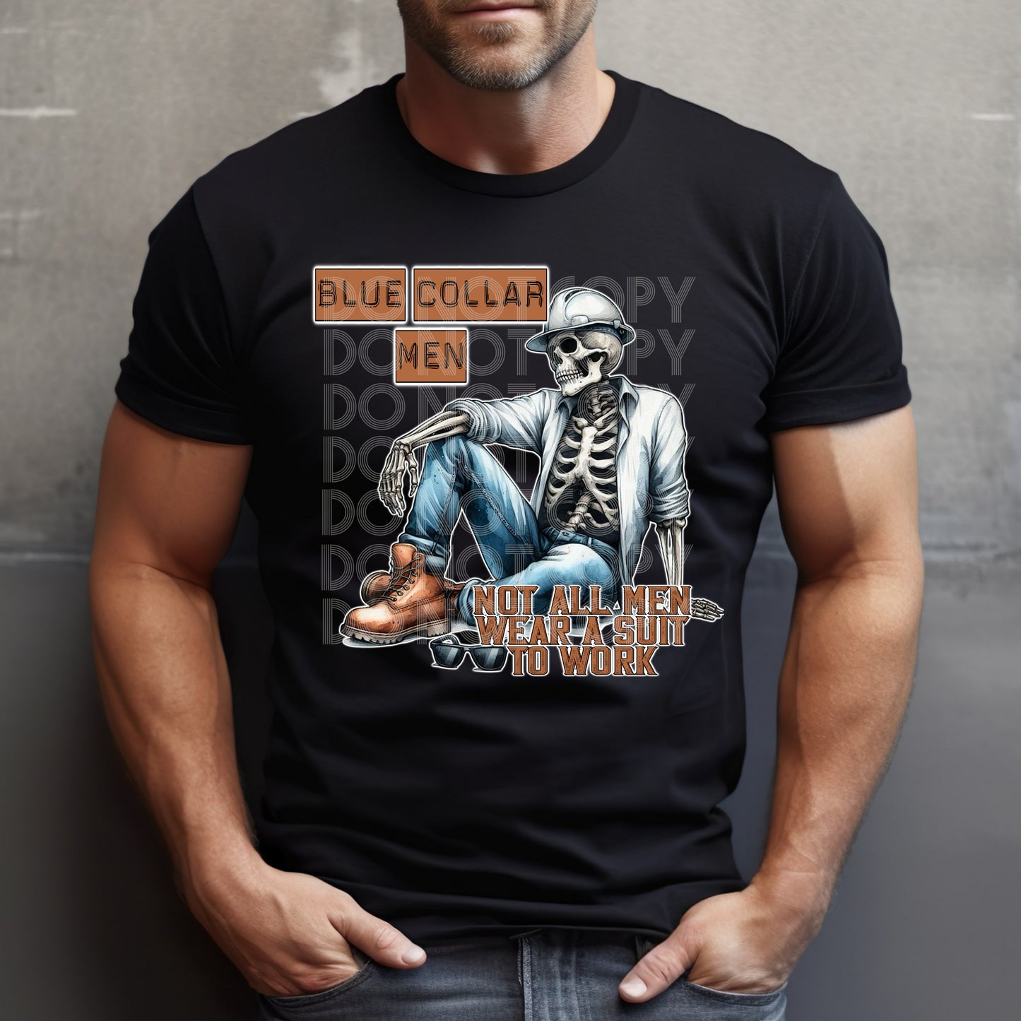 BLUE COLLAR MEN PNG DESIGN