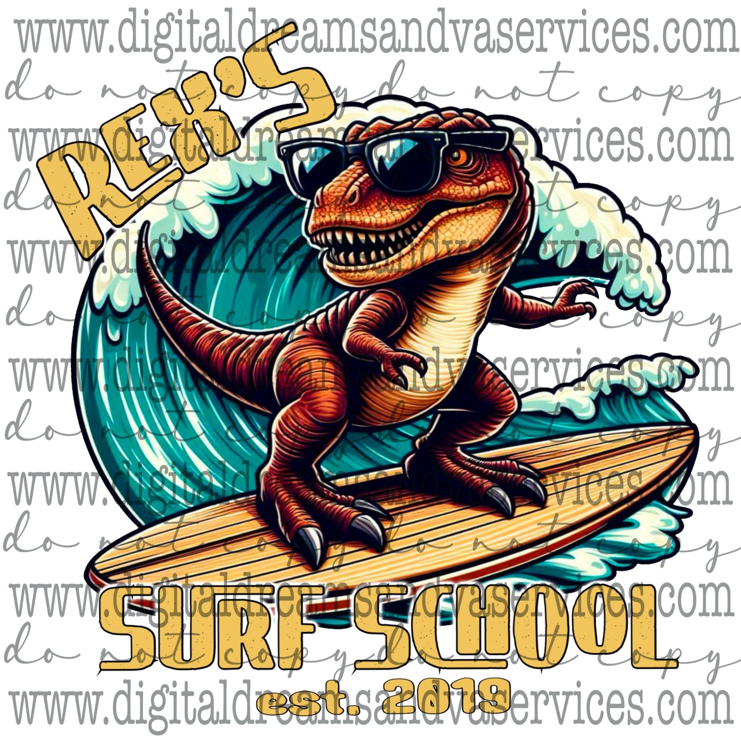 REX'S SURF SCHOOL PNG DESIGN