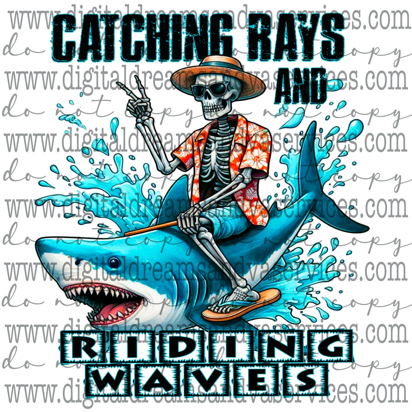 CATCHING RAYS AND RIDING WAVES PNG DESIGN