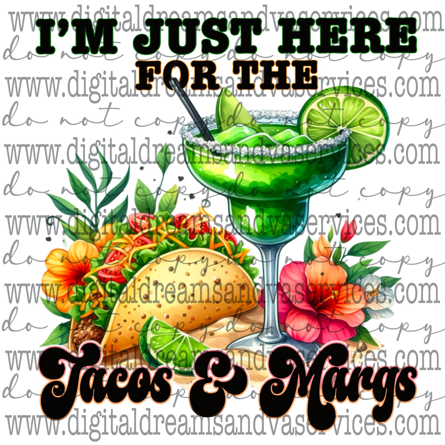 TACOS AND MARGS PNG DESIGN