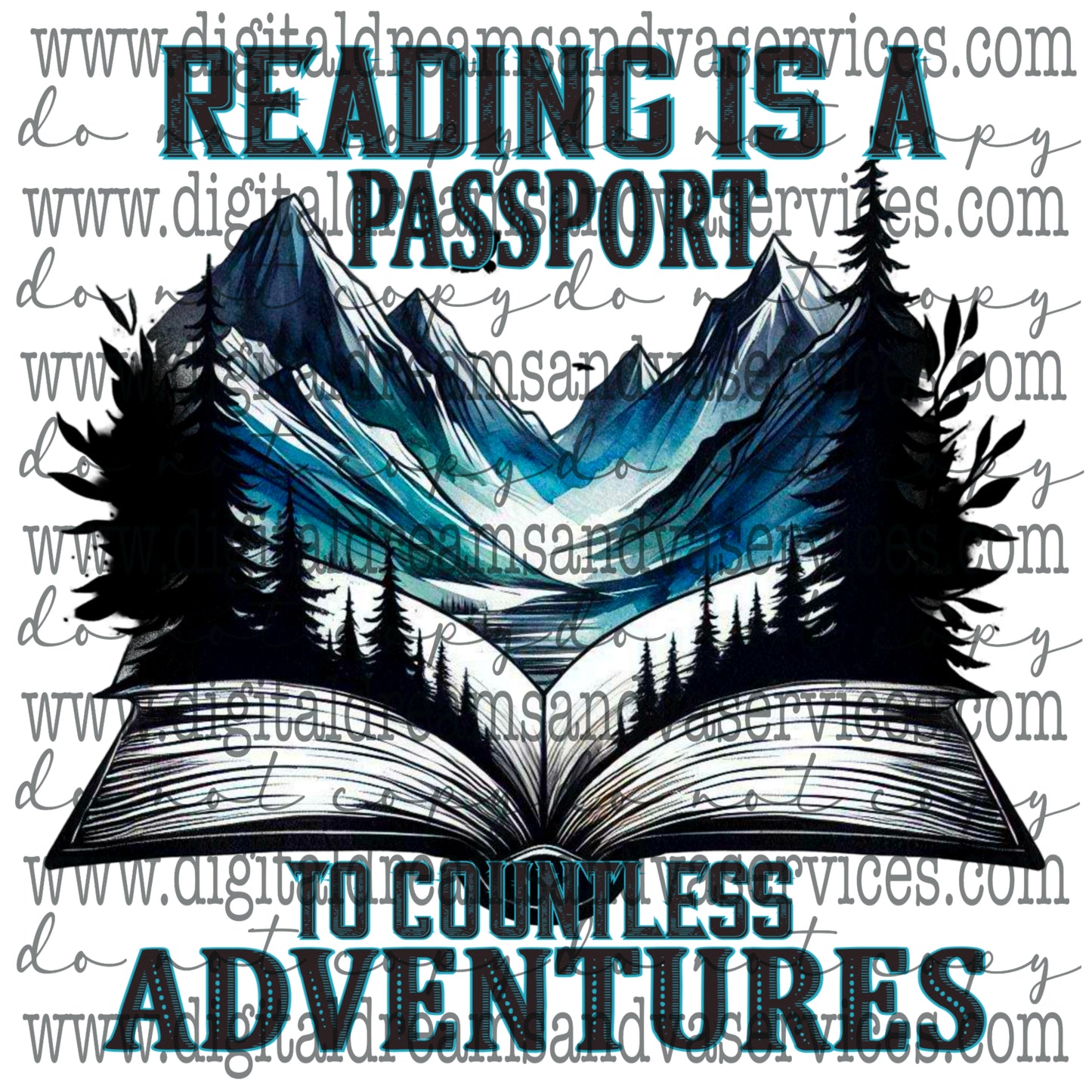 READING IS A PASSPORT PNG DESIGN