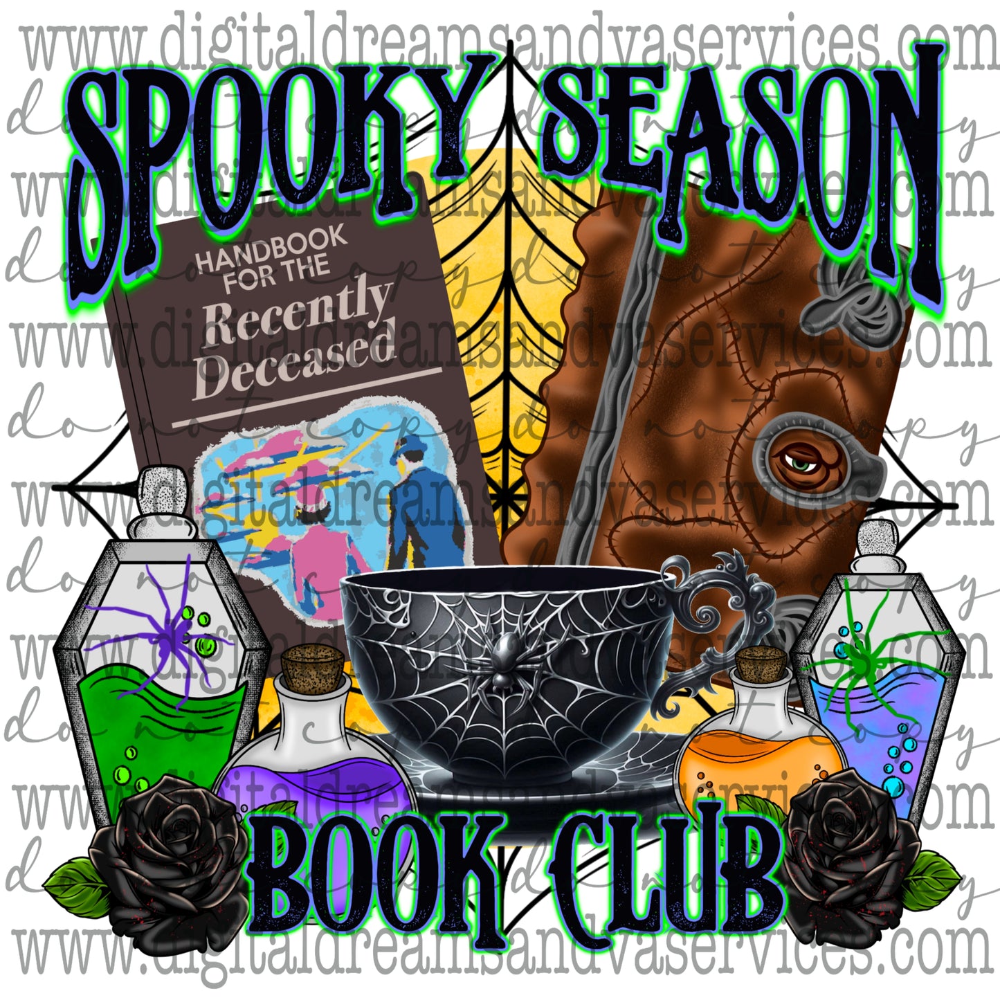 SPOOKY SEASON BOOK CLUB PNG DESIGN