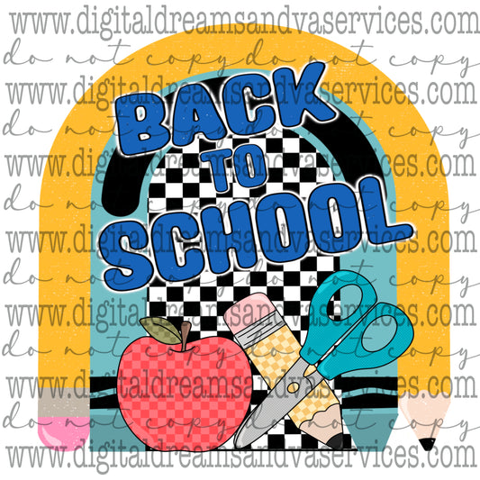 BACK TO SCHOOL BLUE PNG DESIGN