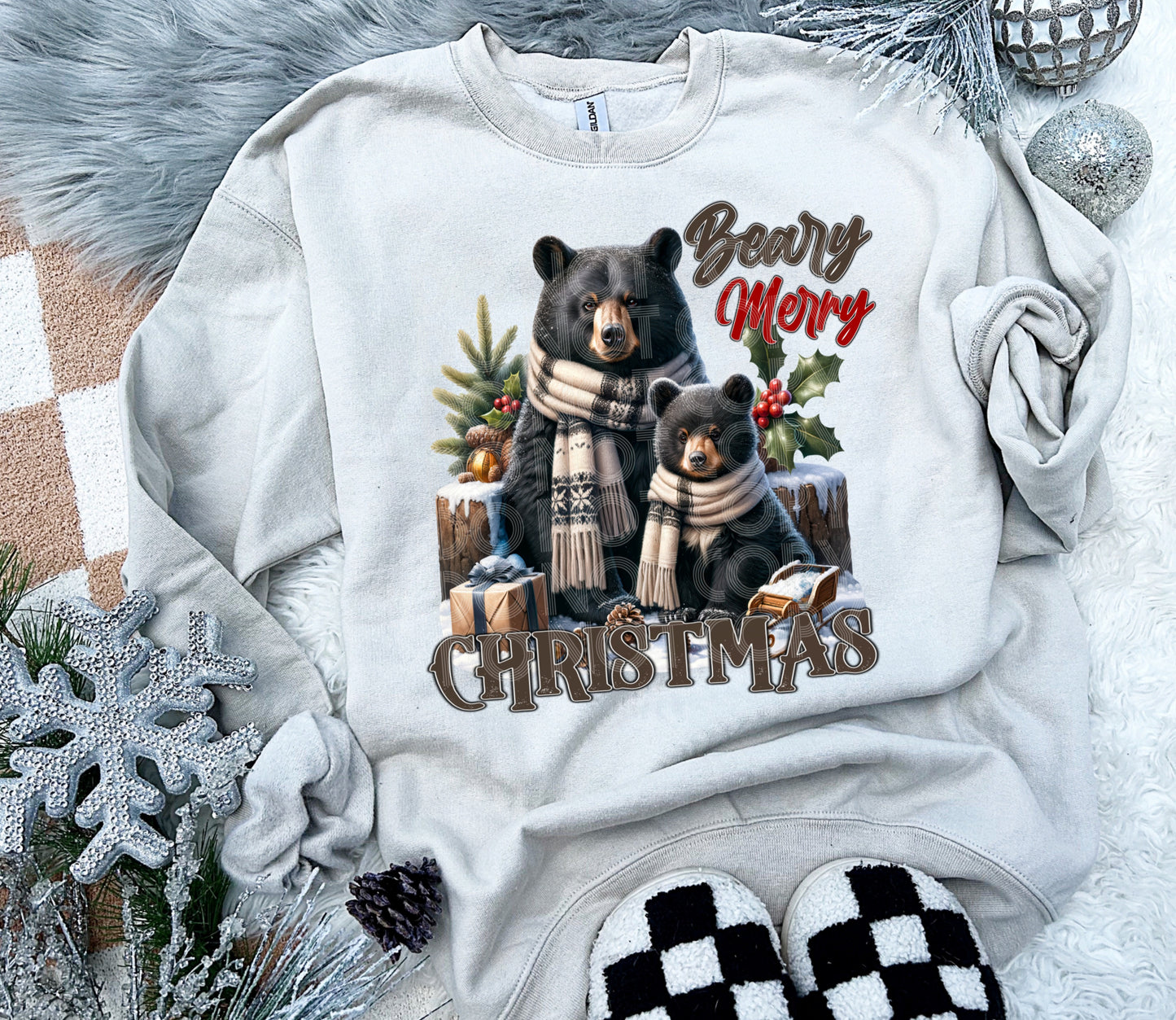 BEARY MERRY CHRISTMAS PNG DESIGN